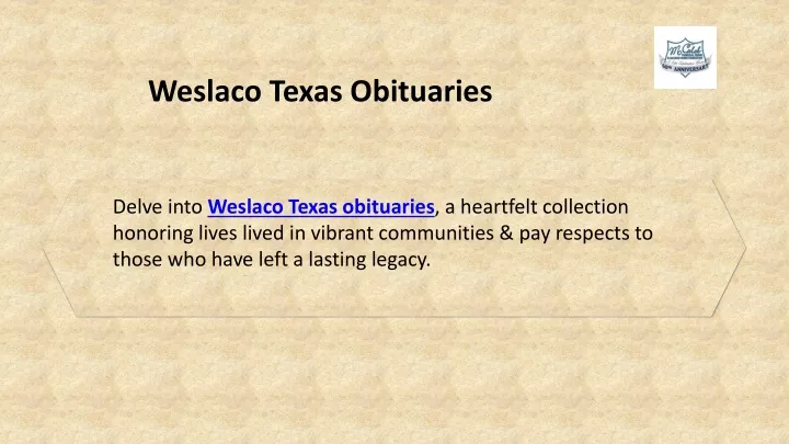 weslaco texas obituaries