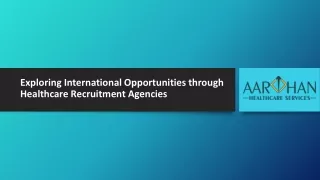 Exploring International Opportunities through Healthcare Recruitment Agencies