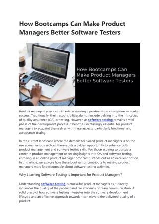 How Bootcamps Can Make Product Managers Better Software Testers