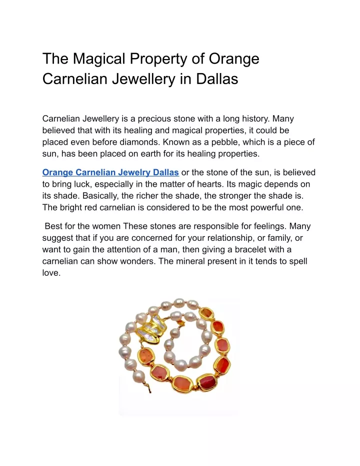 the magical property of orange carnelian