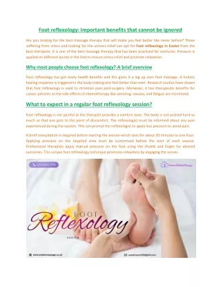 Foot reflexology: Important benefits that cannot be ignored