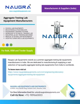 Aggregate Testing Lab Equipments Manufacturers