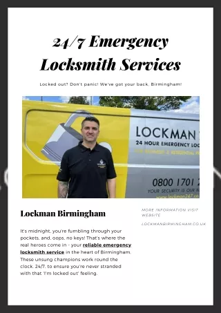 Lockman Birmingham: Your 24/7 Emergency Locksmith Solution