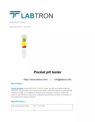 Pocket pH tester