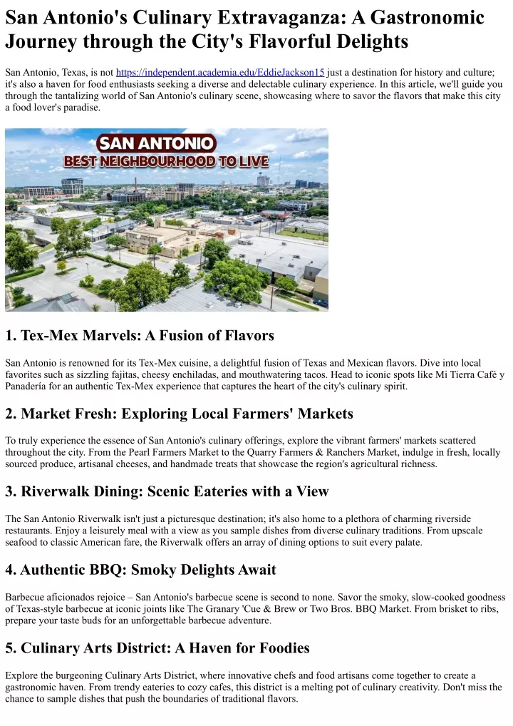 san antonio s culinary extravaganza a gastronomic