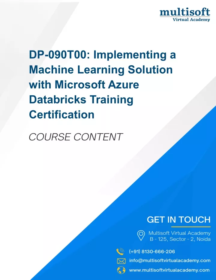 dp 090t00 implementing a machine learning