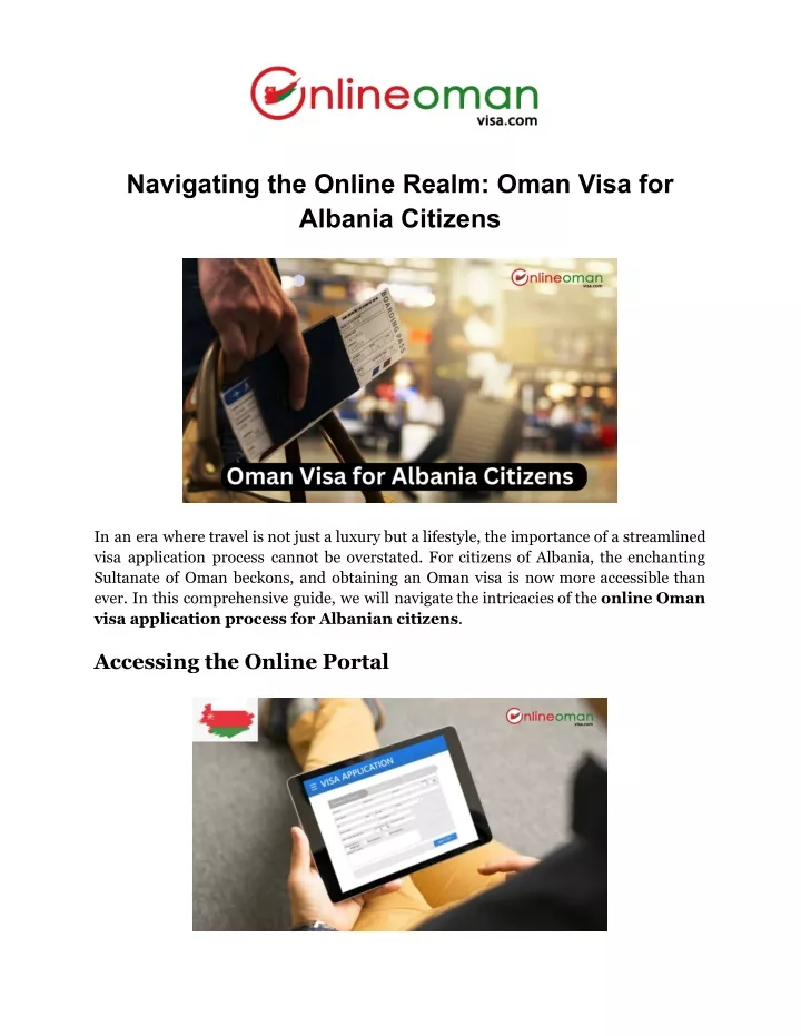 navigating the online realm oman visa for albania