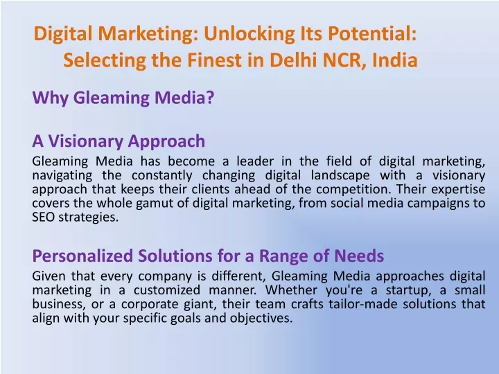digital marketing unlocking its potential selecting the finest in delhi ncr india