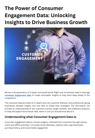 The Power of Consumer Engagement Data: Unlocking Insights to Drive Business Grow