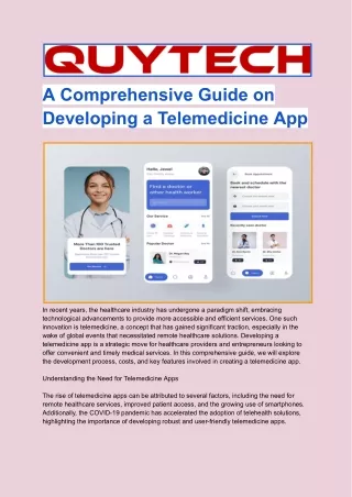 Guide on Developing a Telemedicine App