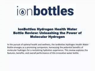 hydrogen water review-