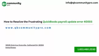 How to Resolve the Frustrating QuickBooks payroll update error 40003