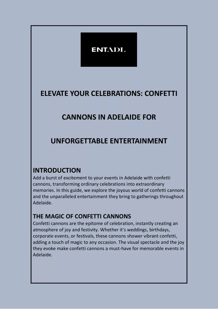 elevate your celebrations confetti