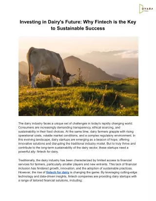 Investing in Dairy's Future_ Why Fintech is the Key to Sustainable Success