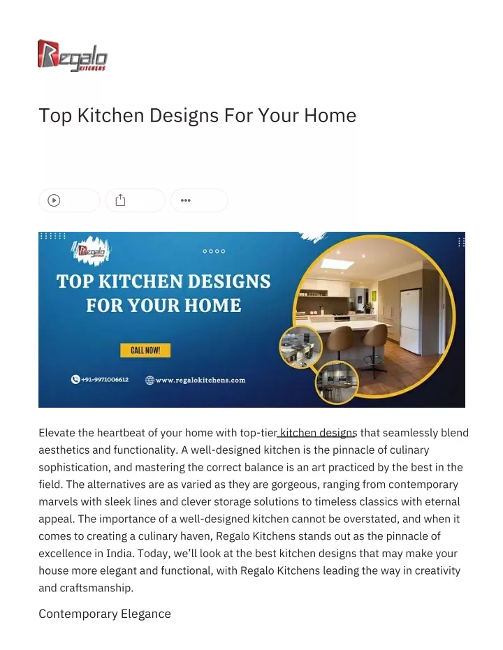 top kitchen designs for your home