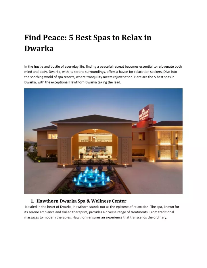 find peace 5 best spas to relax in dwarka