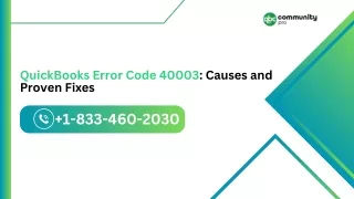 A Detailed Guide to Fixing QuickBooks Error Code 40003