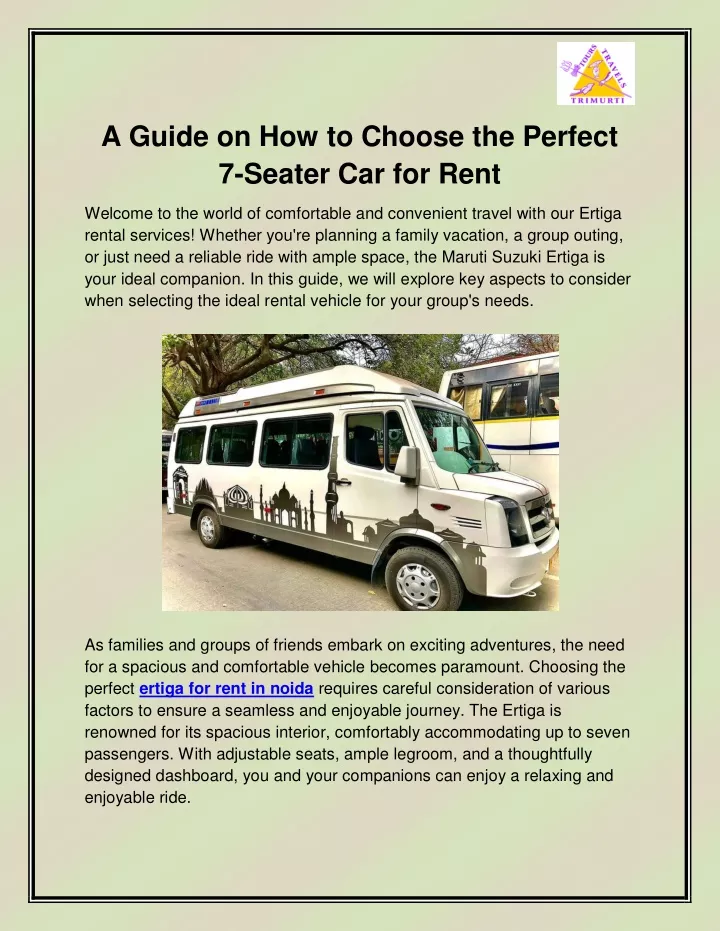 a guide on how to choose the perfect 7 seater