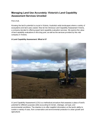 Managing Land Use Accurately_ Victoria's Land Capability Assessment Services Unveiled