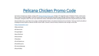 Pelicana Chicken Promo Code