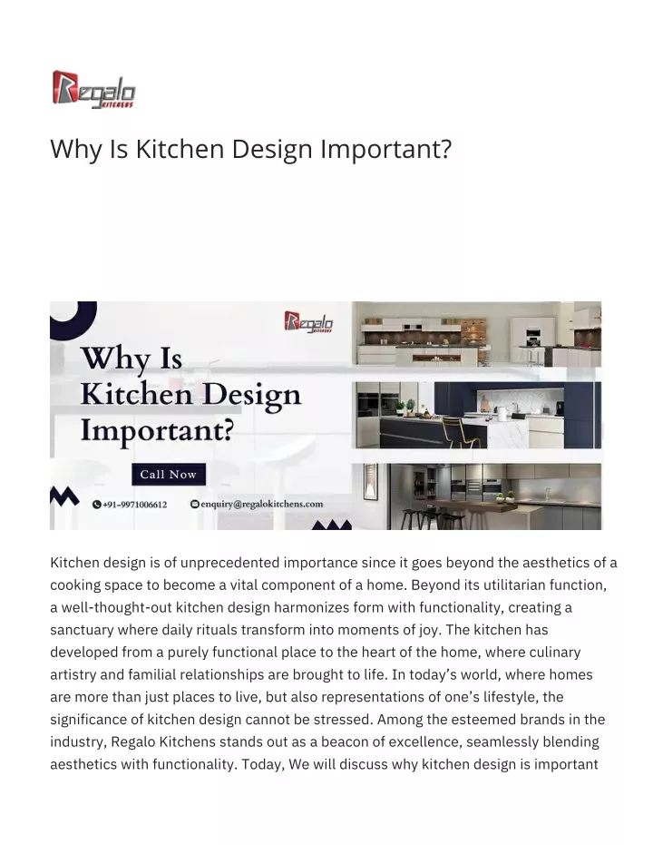 why is kitchen design important