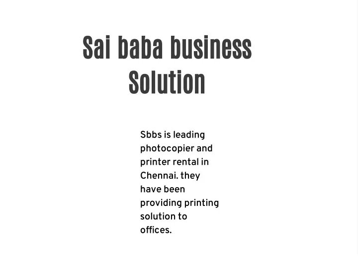 sai baba business solution