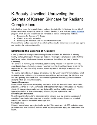 K-Beauty Unveiled_ Unraveling the Secrets of Korean Skincare for Radiant Complexions