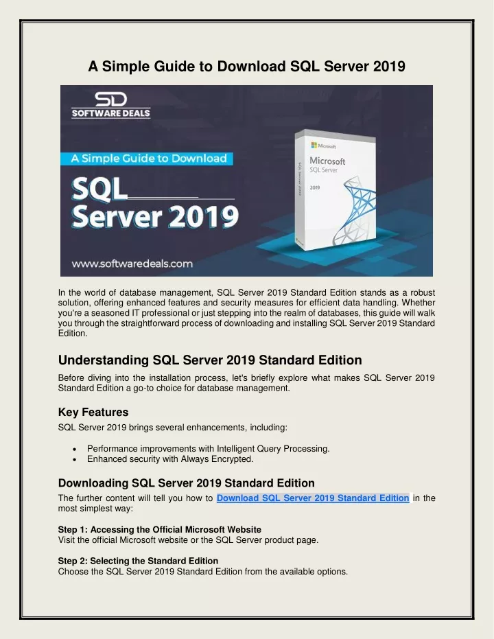 a simple guide to download sql server 2019