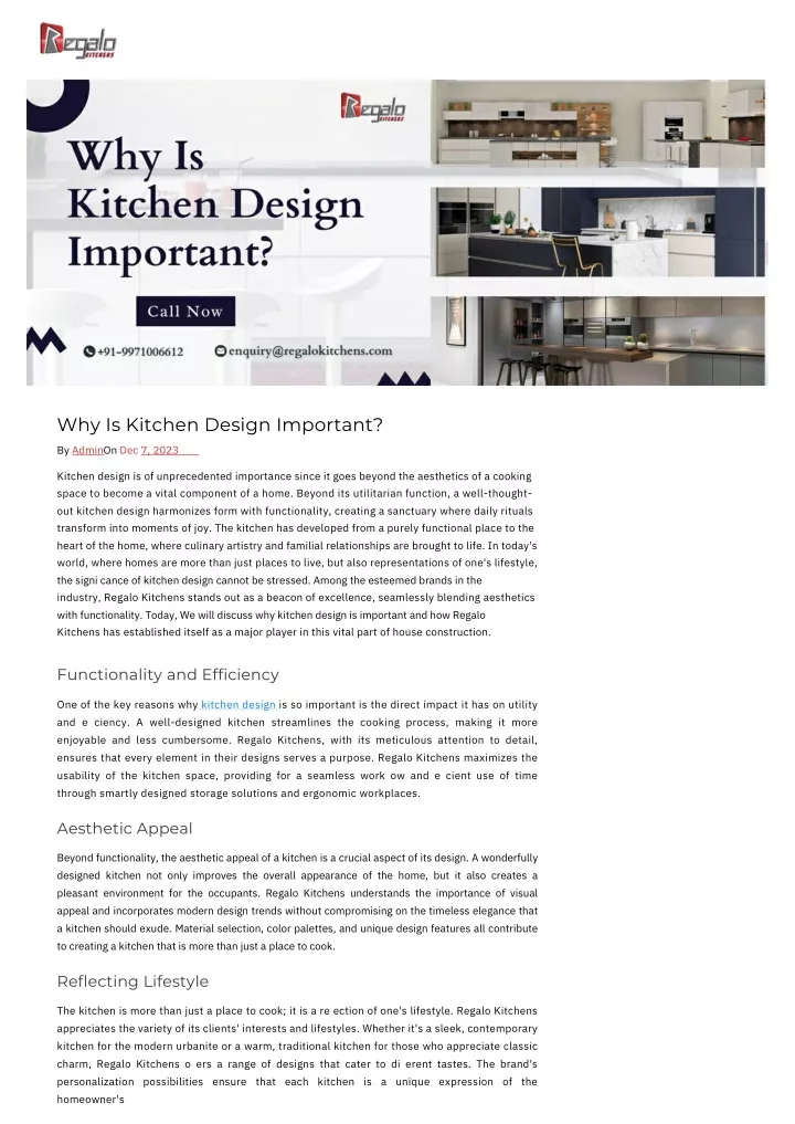 why is kitchen design important