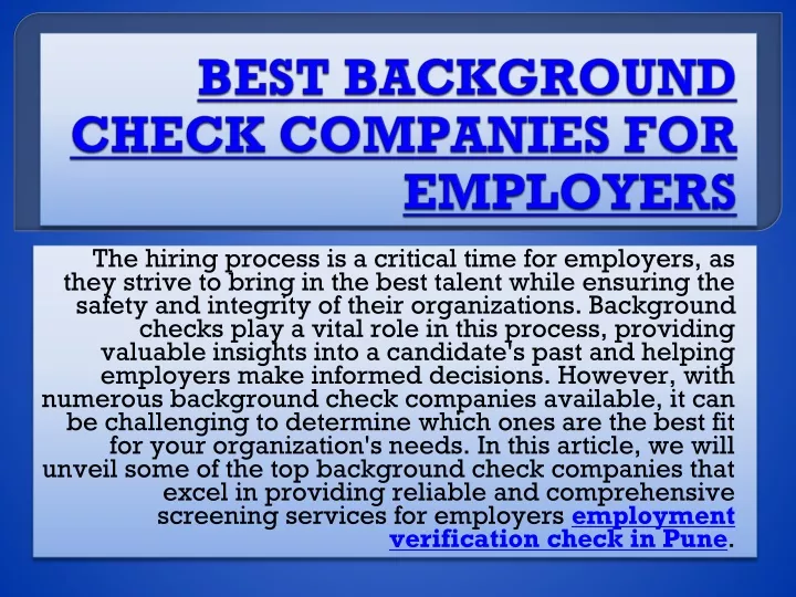 best background check companies for employers