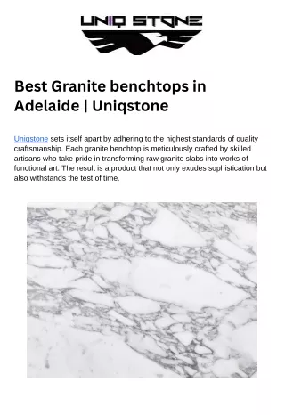 Best Granite benchtops in Adelaide  Uniqstone