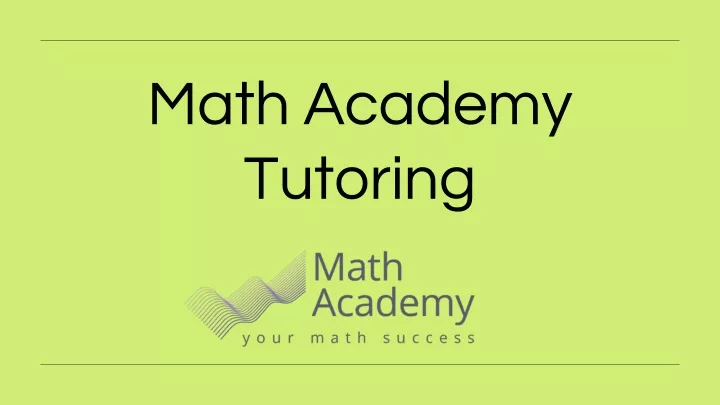 math academy tutoring