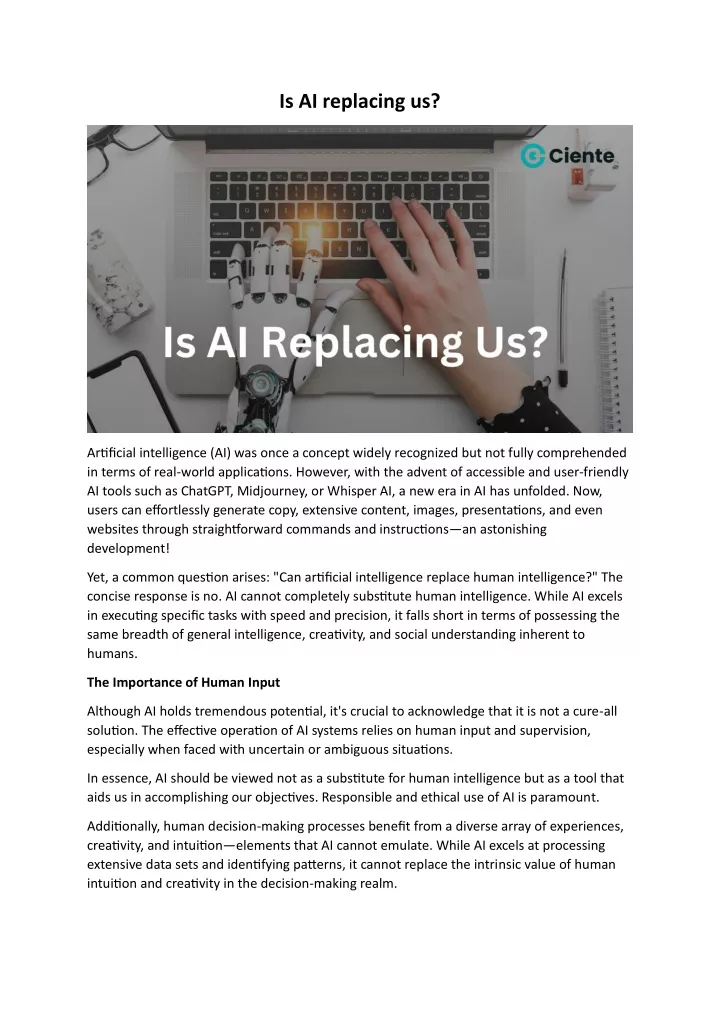 is ai replacing us