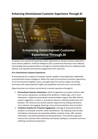 enhancing omnichannel customer experience through