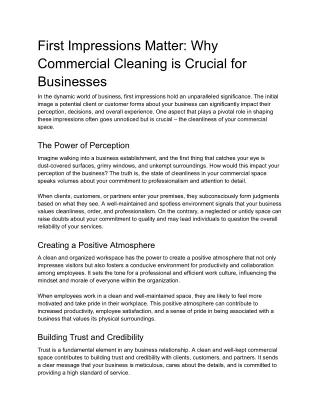 Affordable commerical cleaning