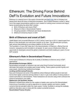 Ethereum_ The Driving Force Behind DeFi's Evolution and Future Innovations