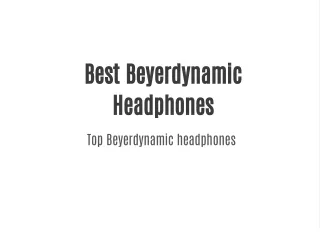 Best Beyerdynamic Headphones