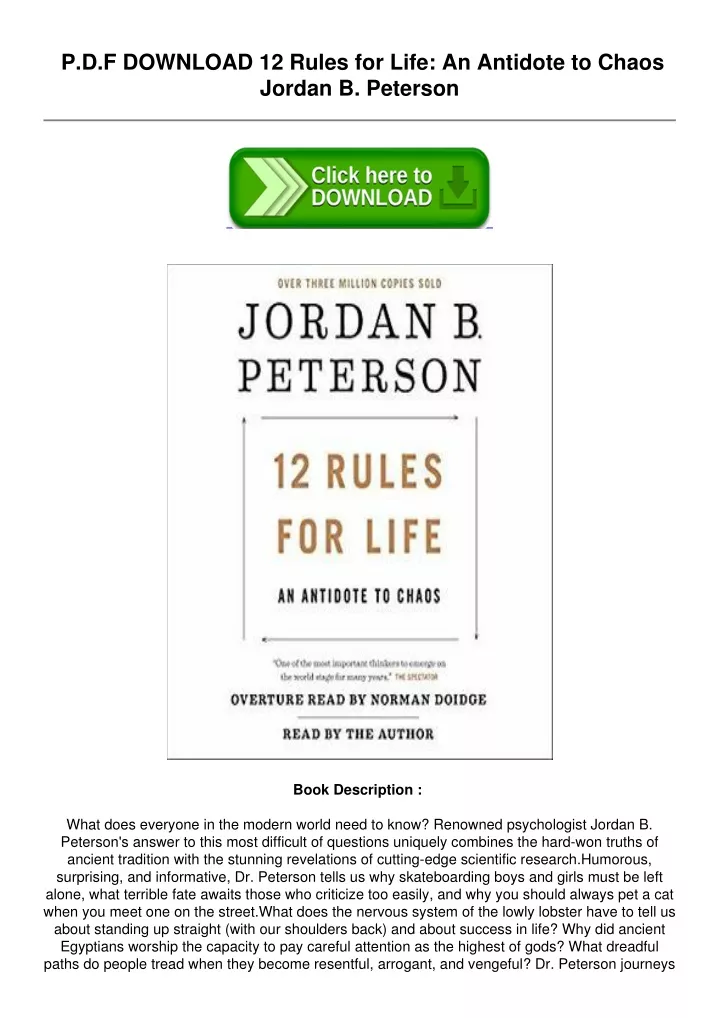p d f download 12 rules for life an antidote