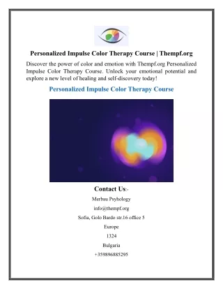Personalized Impulse Color Therapy Course  Thempf.org