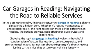 car garages in reading navigating the road to reliable services