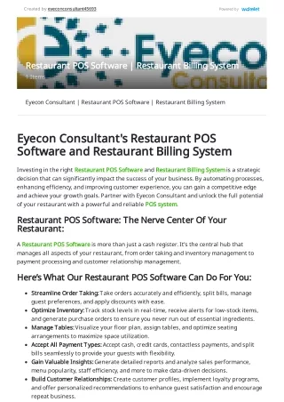 Restaurant POS Software | Restaurant Billing System