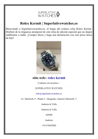 Rolex Kermit  Superlativewatches.es