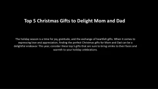 Top 5 Christmas Gifts to Delight Mom and Dad