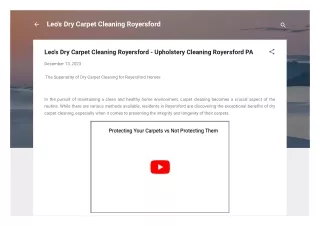 Leo's Dry Carpet Cleaning - Royersford Carpet Cleaner