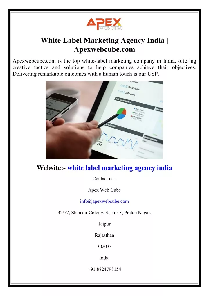 white label marketing agency india apexwebcube com