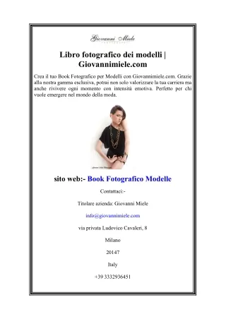 Libro fotografico dei modelli  Giovannimiele.com