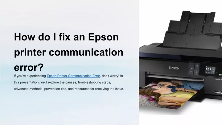 how do i fix an epson printer communication error