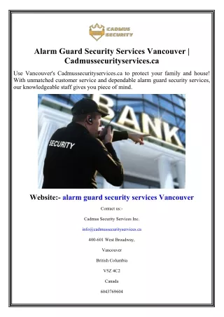 alarm guard security services vancouver