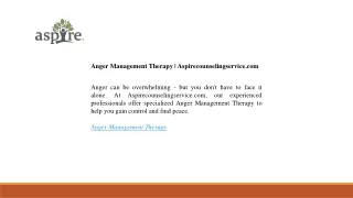 Anger Management Therapy | Aspirecounselingservice.com