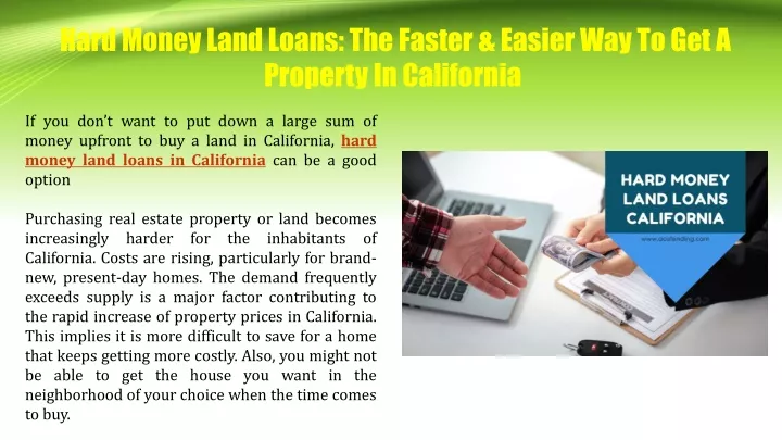 hard money land loans the faster easier